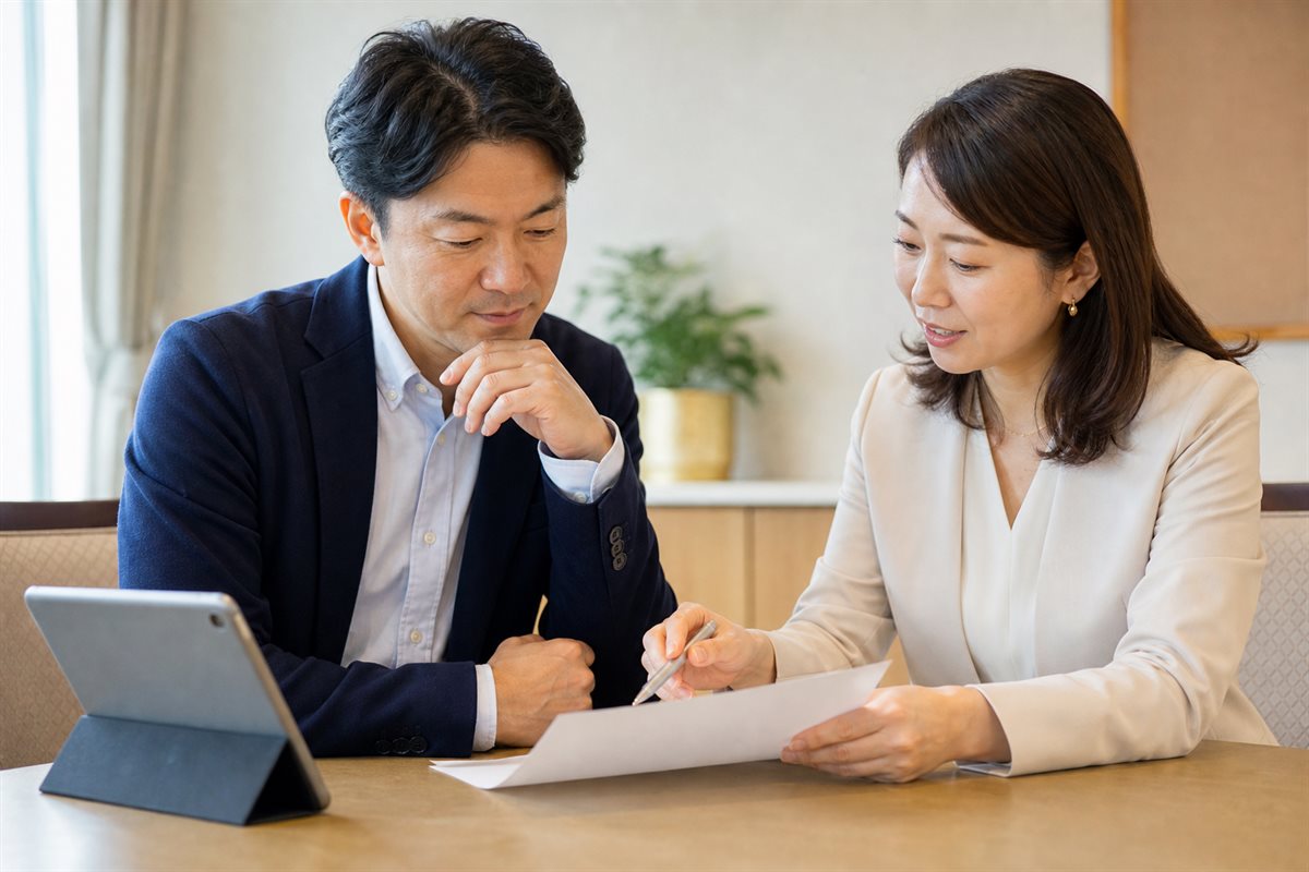 プロフィールを一緒に見直す手元のイメージ